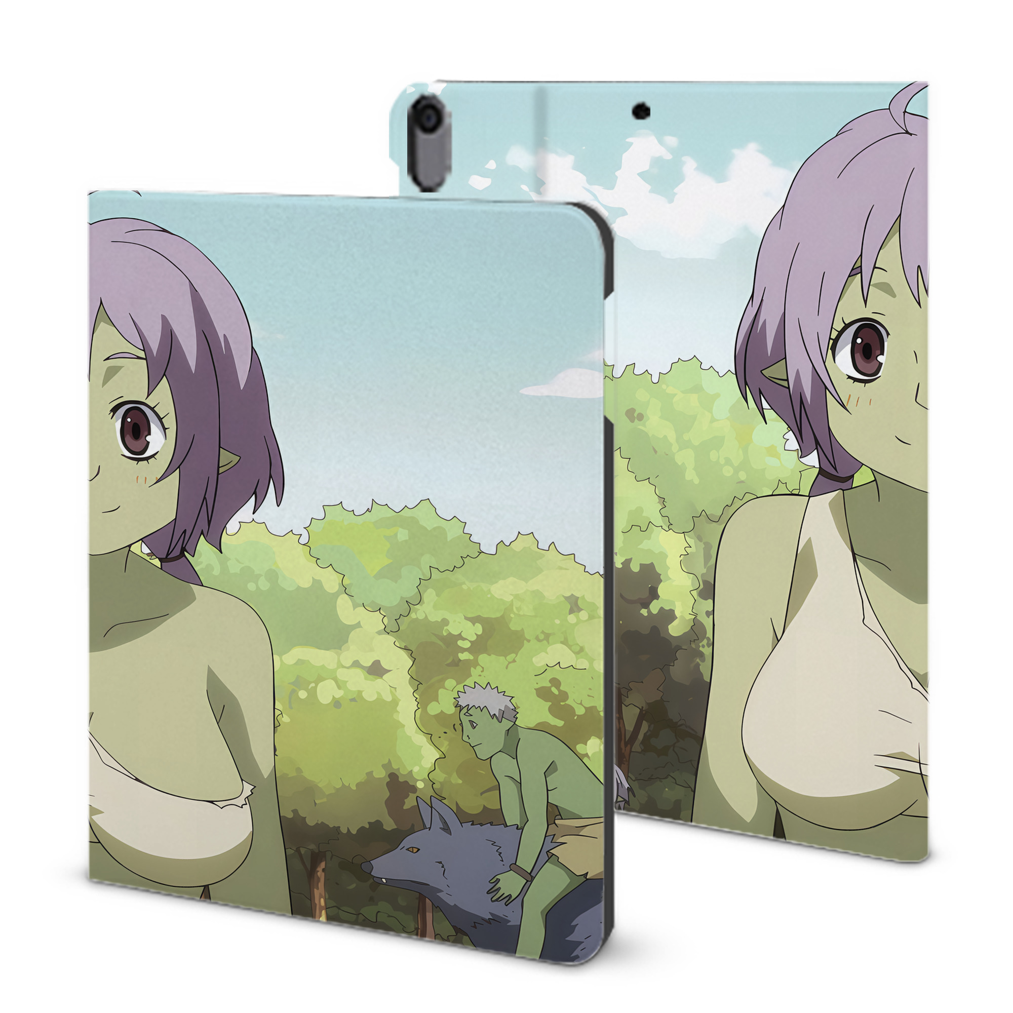 （画像用） 転スラ Regarding Reincarnated to Slime IPad ケース ブック型 PUレザー TPU 耐衝撃 軽量 薄型 ペン収納なし 全面保護 IPad 各モデル対応
